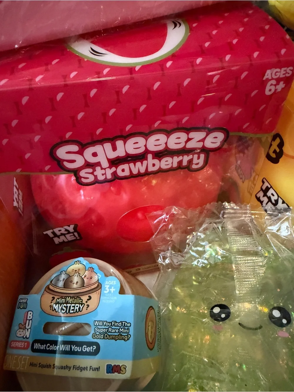 Assorted Food Squishy- Strawberry, Jetpuffed, Jell-O, RMS, Smushmart and Needoh